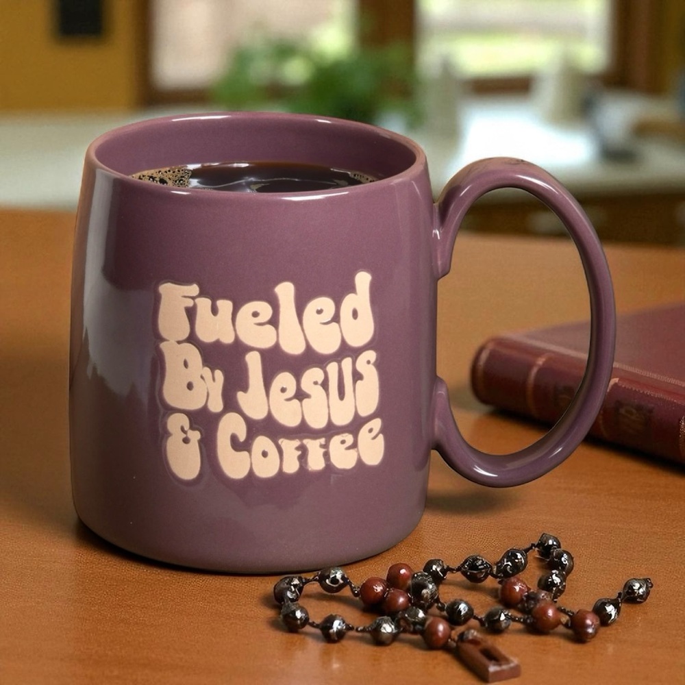Purple Ceramic Mug - Fueled by Jesus & Coffee ☕️